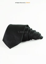 Black Silk Tie Diagonal Stripes - T-189