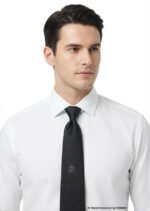 Black Silk Tie Diagonal Stripes - T-189