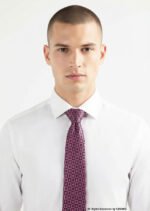 Pink & Black Silk Tie Geometric Squares - T-190
