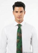 Green & Gold Silk Tie Paisley - T-191