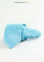 Sky Blue Silk Tie Micro Check - T-192
