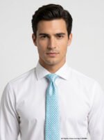 Sky Blue Silk Tie Micro Check - T-192