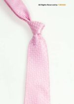 Light Pink Silk Tie Diamond Pattern - T-193 - Image 2
