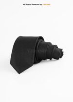 Black Silk Tie Textured Solid - T-194 - Image 2