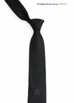 Black Silk Tie Textured Solid - T-194 - Image 2
