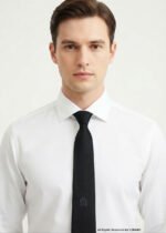 Black Silk Tie Textured Solid - T-194