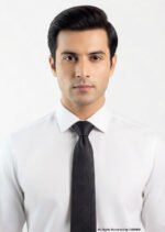 Black Silk Tie Subtle Geometric Texture - T-195
