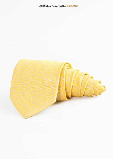 Yellow Silk Tie Floral Texture - T-198