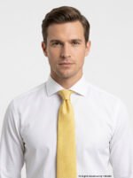 Yellow Silk Tie Floral Texture - T-198