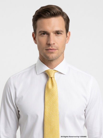 Yellow Silk Tie Floral Texture - T-198