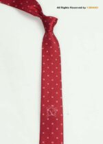 Red Silk Tie Mini Square Pattern - T-200 - Image 2