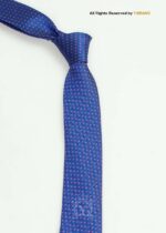 Navy Blue Silk Tie Micro Polka Dots - T-203 - Image 2