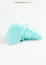 Mint Green Silk Tie Micro Check Pattern - T-205 - Image 2