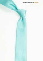 Mint Green Silk Tie Micro Check Pattern - T-205 - Image 2