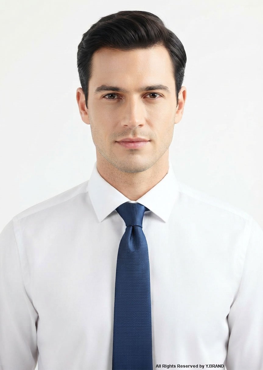 T-207b Royal Blue Silk Tie Micro Texture - T-207 - Image 1