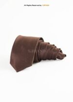 Chocolate Brown Silk Tie Micro Texture - T-208 - Image 2