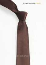 Chocolate Brown Silk Tie Micro Texture - T-208 - Image 2