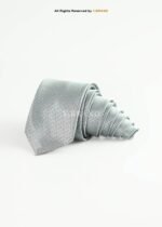 Silver Grey Silk Tie Micro Texture - T-209 - Image 2