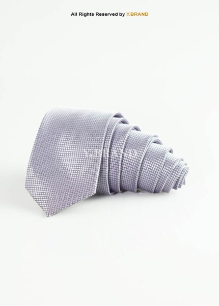 Silver Tie Micro-Check Woven - T-210