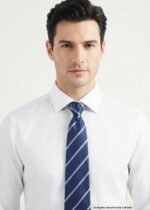 Navy Blue Tie Diagonal Stripe Woven - T-211