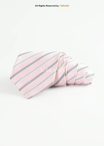 Light Pink Tie Diagonal Stripe Textured - T-212