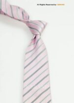 Light Pink Tie Diagonal Stripe Textured - T-212 - Image 2