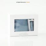 Light Blue Geometric Tie Gift Set: Necktie, Pocket Square & Cufflinks TS-1072 - Image 2