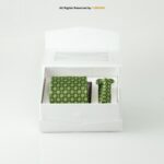 Textured Emerald Green Diamond Tie, Square & Cufflink Set TS-1073 - Image 3