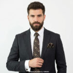 Chocolate Brown Plaid Tie Gift Set: Necktie, Pocket Square & Cufflinks TS-1074