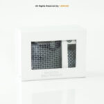 Charcoal Geo Dobby Tie Gift Set – 3pc Premium Silk Necktie, Pocket Square & Cufflinks TS-1080 - Image 2