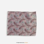 PREFOLD Silver Grey & Red Paisley Men's Neck Scarf, Pocket Square Set-NS-1031 - Image 2