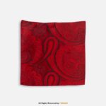 PREFOLD Crimson Red Paisley Men's Neck Scarf, Pocket Square Set-NS-1034 - Image 2