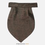 PREFOLD Dark Brown Paisley Men's Neck Scarf, Pocket Square Set-NS-1035