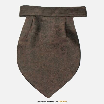 PREFOLD Dark Brown Paisley Men's Neck Scarf, Pocket Square Set-NS-1035
