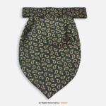PREFOLD Gold & Black Paisley Men's Neck Scarf, Pocket Square Set-NS-1036