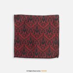 PREFOLD Black & Red Damask Men's Neck Scarf, Pocket Square Set-NS-1037 - Image 2