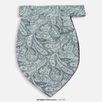 PREFOLD Ice Blue Paisley Men's Neck Scarf, Pocket Square Set-NS-1038