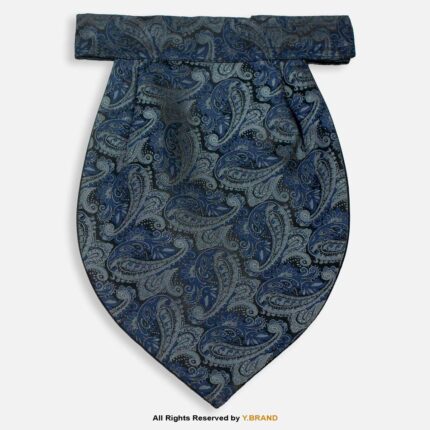 PREFOLD Royal Blue Paisley Men's Neck Scarf, Pocket Square Set-NS-1040