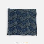 PREFOLD Royal Blue Paisley Men's Neck Scarf, Pocket Square Set-NS-1040 - Image 2