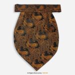 PREFOLD Black & Gold Paisley Men's Neck Scarf, Pocket Square Set-NS-1041