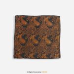 PREFOLD Black & Gold Paisley Men's Neck Scarf, Pocket Square Set-NS-1041 - Image 2