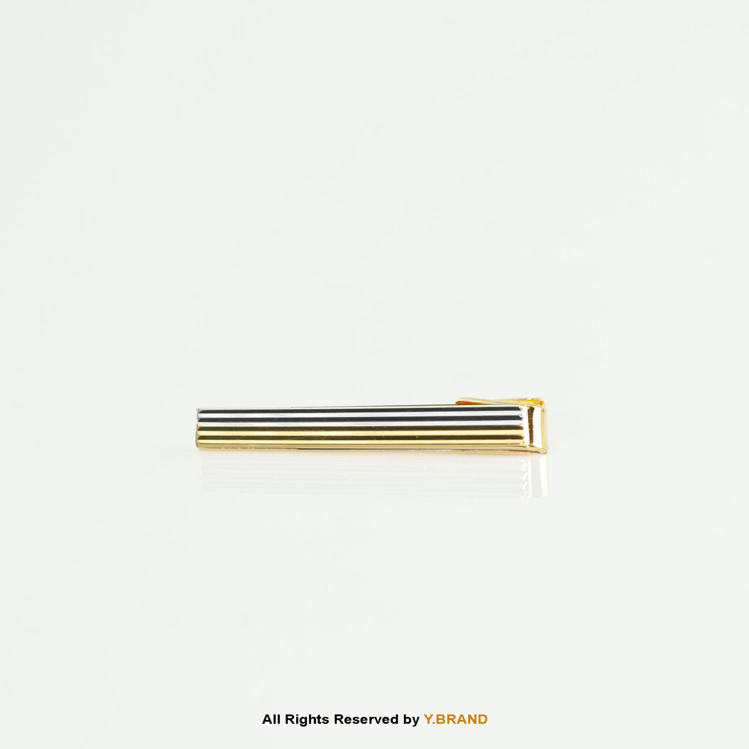 Gold And Silver Striped Tie Clip- TP-1124