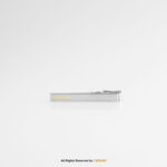 Silver-Toned Gold Dot Accents Tie Clip- TP-1126