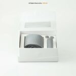 Charcoal Geo Dobby Tie Gift Set – 3pc Premium Silk Necktie, Pocket Square & Cufflinks TS-1081 - Image 4