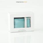 Turquoise Geometric Patterned Tie Gift Set – 3pc Premium Silk Necktie, Pocket Square & Cufflinks TS-1088 - Image 3