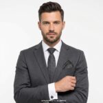 Black And White Geometric Patterned Tie Gift Set – 3pc Premium Silk Necktie, Pocket Square & Cufflinks TS-1091