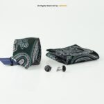 Green And Black Paisley  Patterned Tie Gift Set – 3pc Premium Silk Necktie, Pocket Square & Cufflinks TS-1098 - Image 2