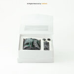 Green And Black Paisley  Patterned Tie Gift Set – 3pc Premium Silk Necktie, Pocket Square & Cufflinks TS-1098 - Image 4