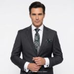 Green And Black Paisley  Patterned Tie Gift Set – 3pc Premium Silk Necktie, Pocket Square & Cufflinks TS-1098