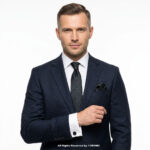 Black And Blue Checked Patterned Tie Gift Set – 3pc Premium Silk Necktie, Pocket Square & Cufflinks TS-1102